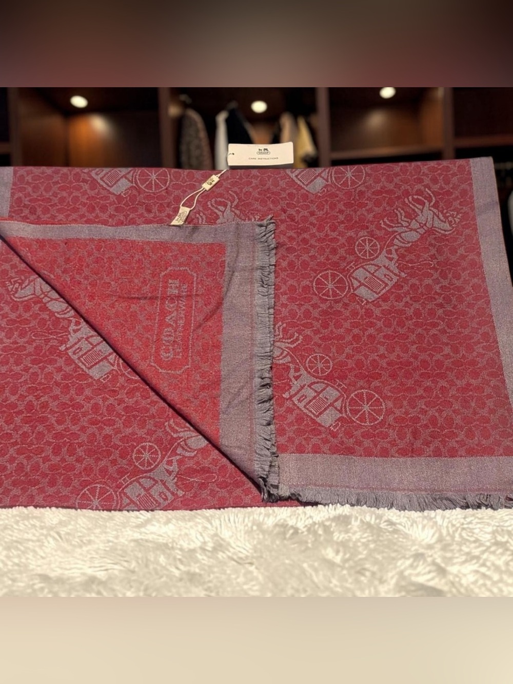 Coach Horse & Carriage Oversized Scarf -NWT